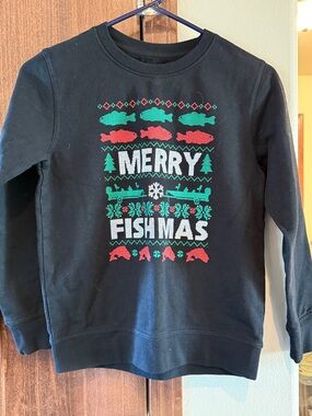 Bass Pro Shops Black Crewneck with White Logo Print